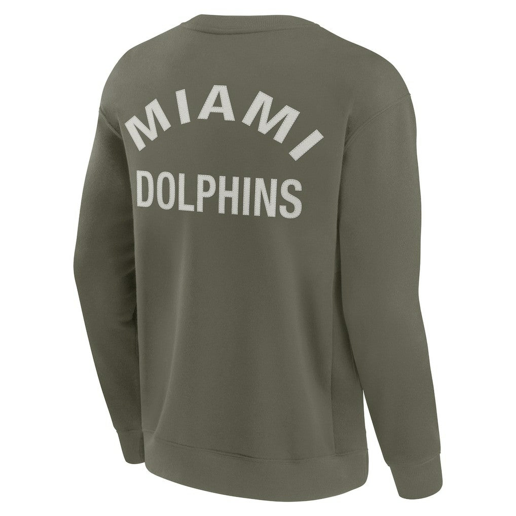 Miami Dolphins Unisex Elements Super Soft Pullover Sweatshirt Olive - Fanatics