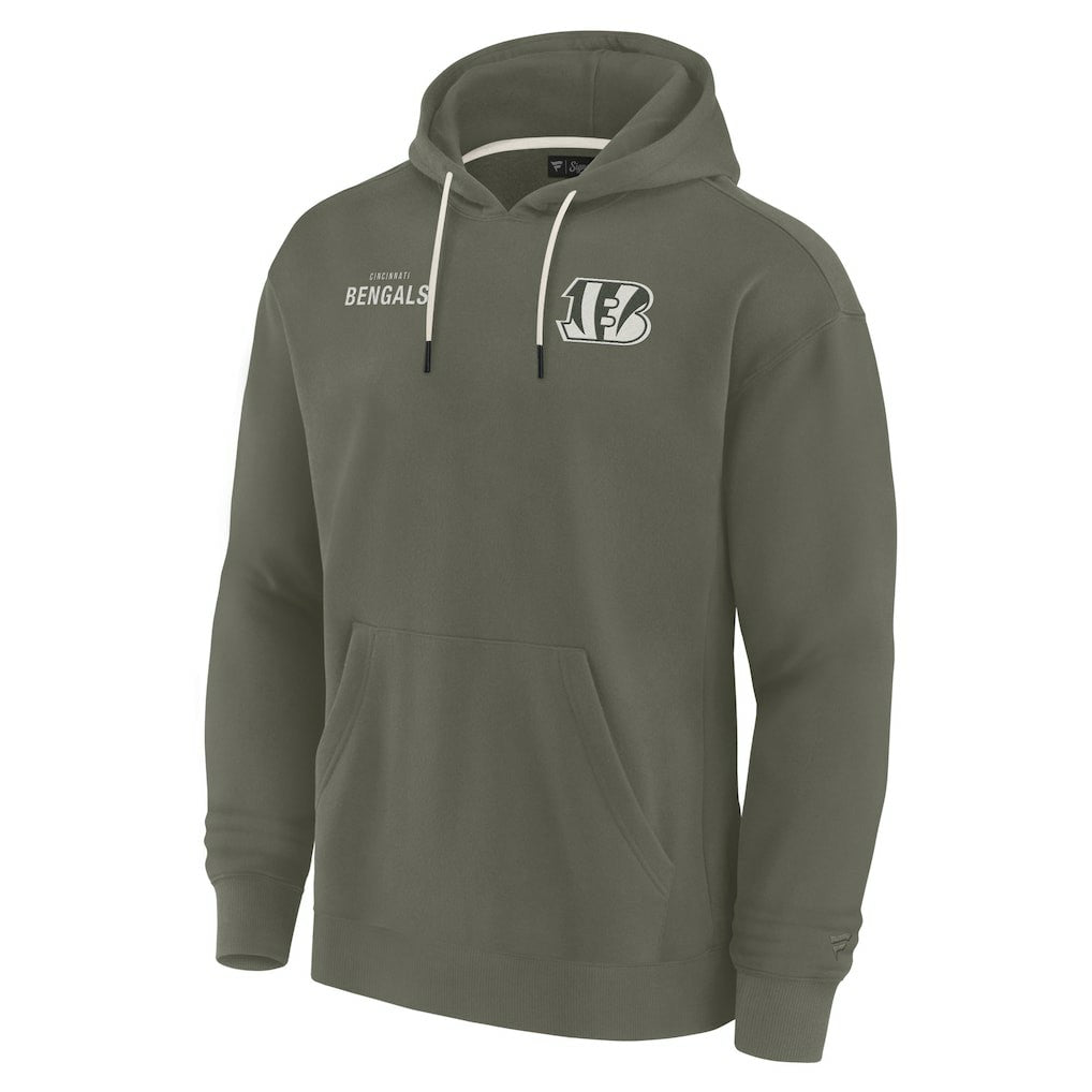 Cincinnati Bengals Unisex Elements Super Soft Fleece Pullover Hoodie Olive - Fanatics