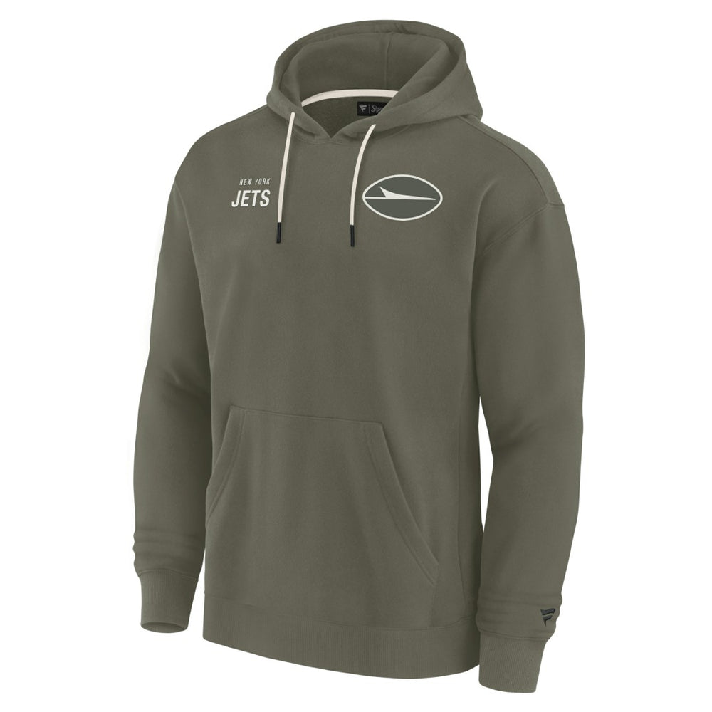 New York Jets Unisex Elements Super Soft Fleece Pullover Hoodie Olive - Fanatics