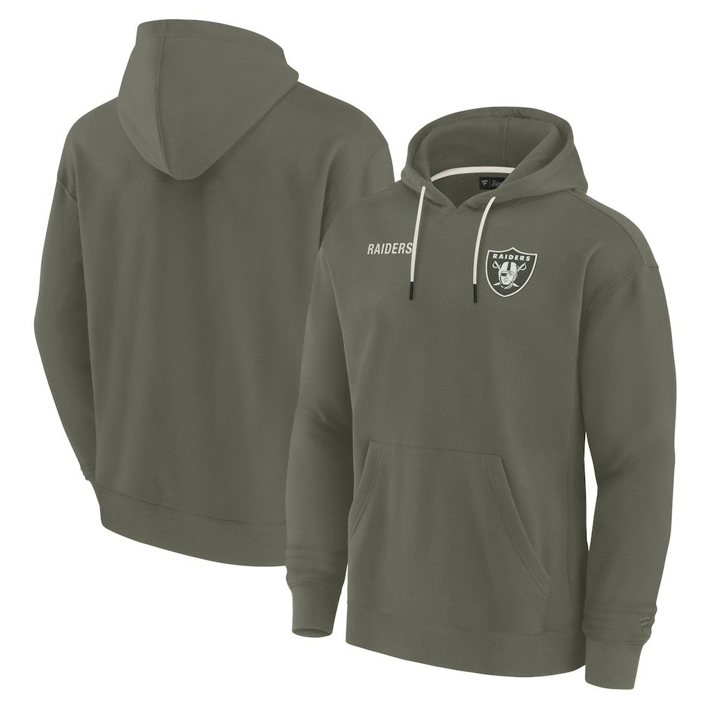 Las Vegas Raiders Unisex Elements Super Soft Fleece Pullover Hoodie Olive - Fanatics