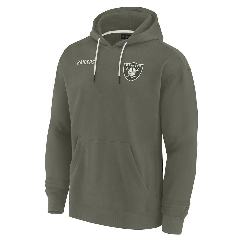 Las Vegas Raiders Unisex Elements Super Soft Fleece Pullover Hoodie Olive - Fanatics