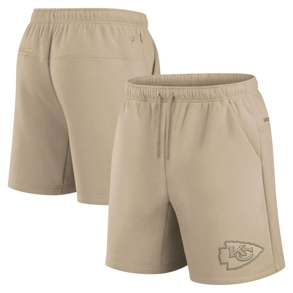 Kansas City Chiefs Unisex Elements Super Soft Fleece Shorts Khaki - Fanatics