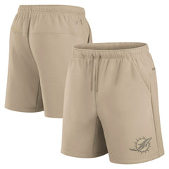 Miami Dolphins Unisex Elements Super Soft Fleece Shorts Khaki - Fanatics