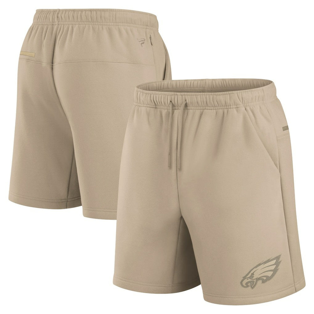 Philadelphia Eagles Unisex Elements Super Soft Fleece Shorts Khaki - Fanatics