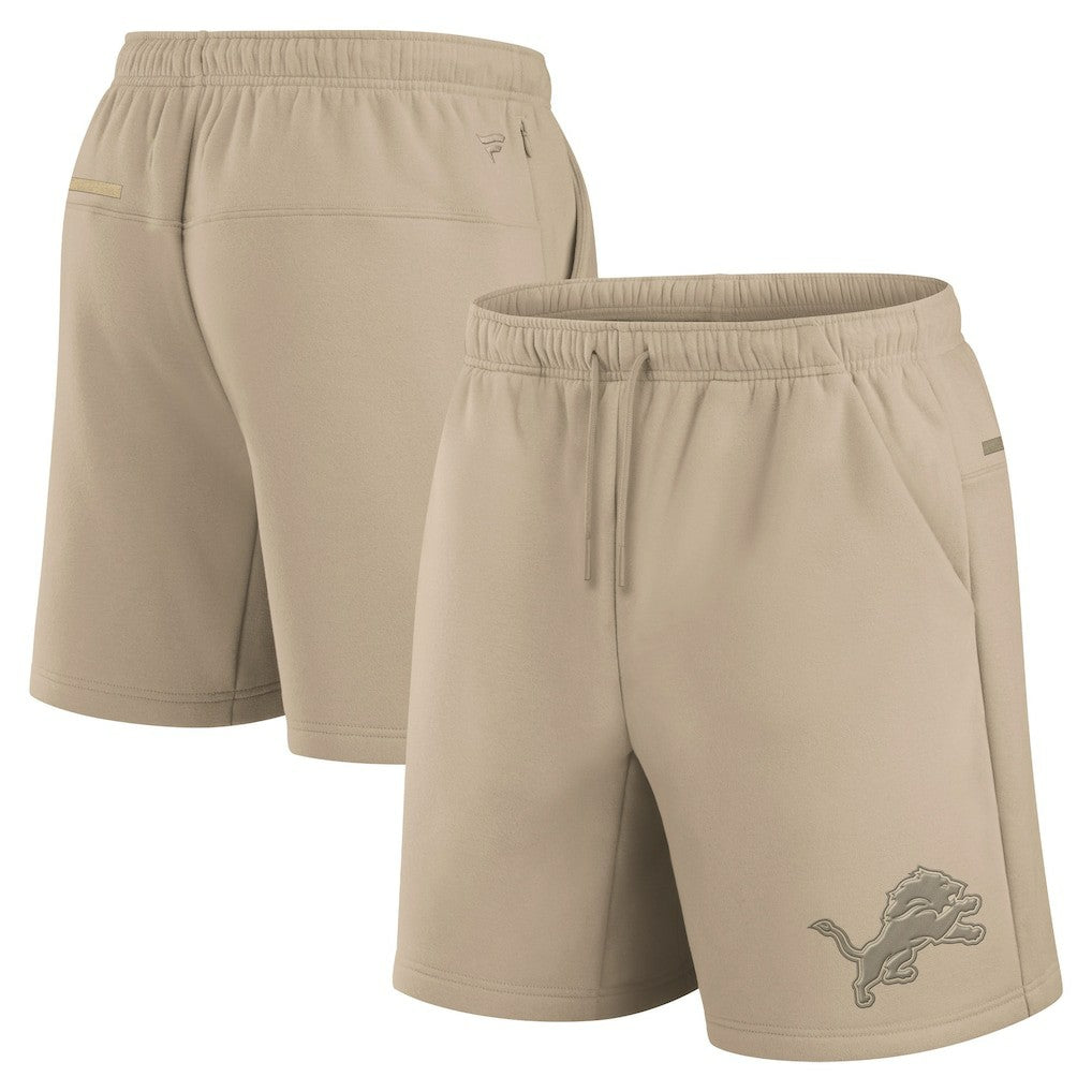 Detroit Lions Unisex Elements Super Soft Fleece Shorts Khaki - Fanatics