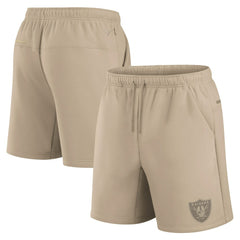 Las Vegas Raiders Unisex Elements Super Soft Fleece Shorts Khaki - Fanatics
