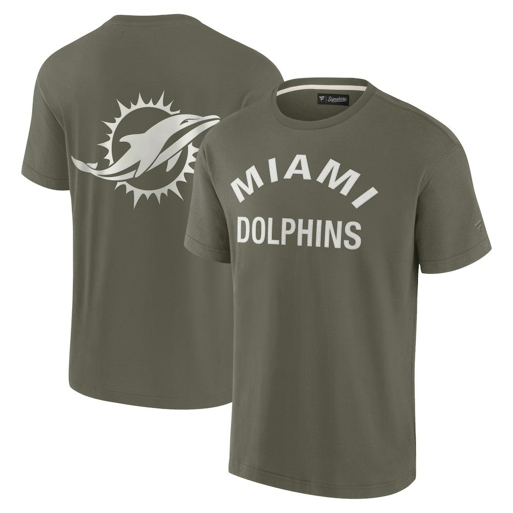 Miami Dolphins Unisex Elements Super Soft Short Sleeve T-Shirt Olive - Fanatics