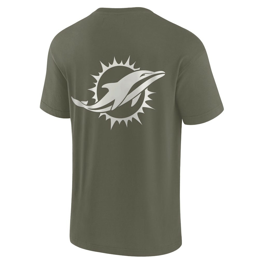 Miami Dolphins Unisex Elements Super Soft Short Sleeve T-Shirt Olive - Fanatics