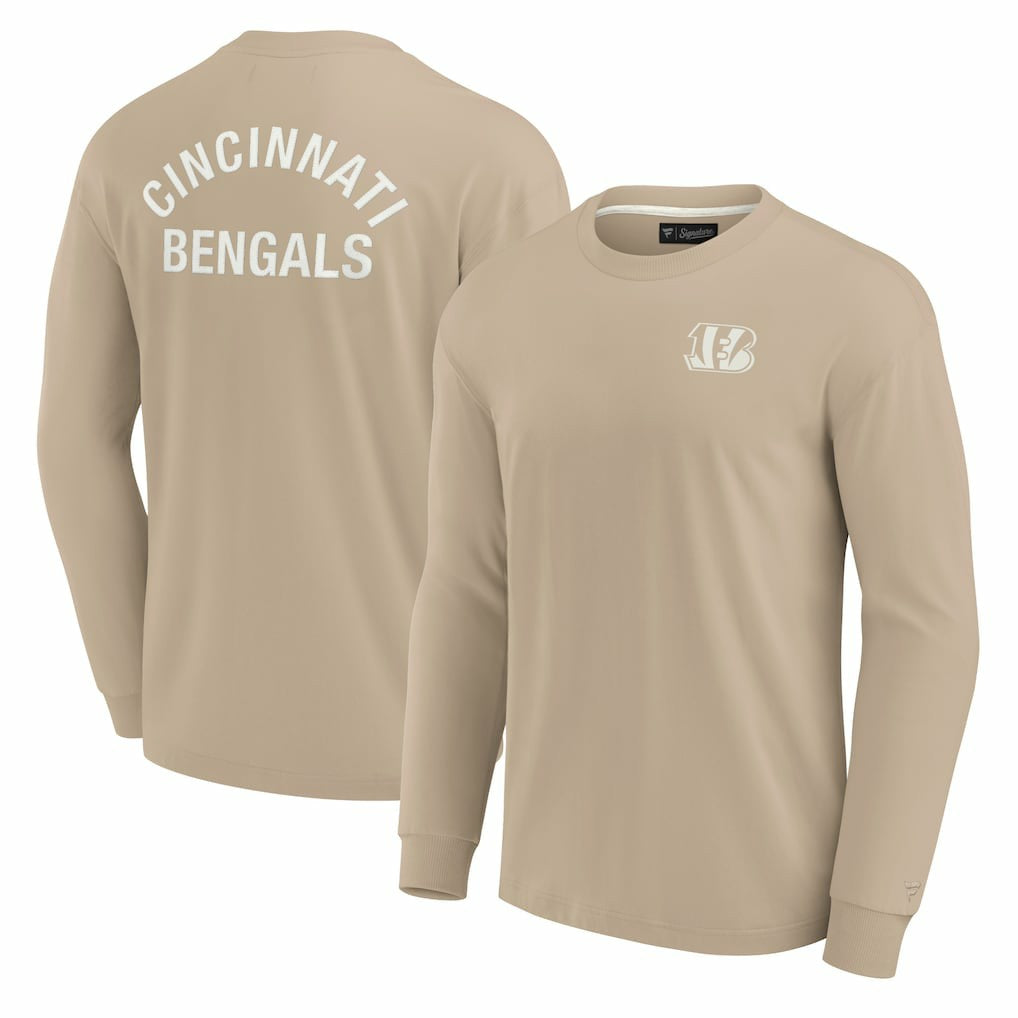 Cincinnati Bengals Unisex Elements Super Soft Long Sleeve T-Shirt Khaki - Fanatics