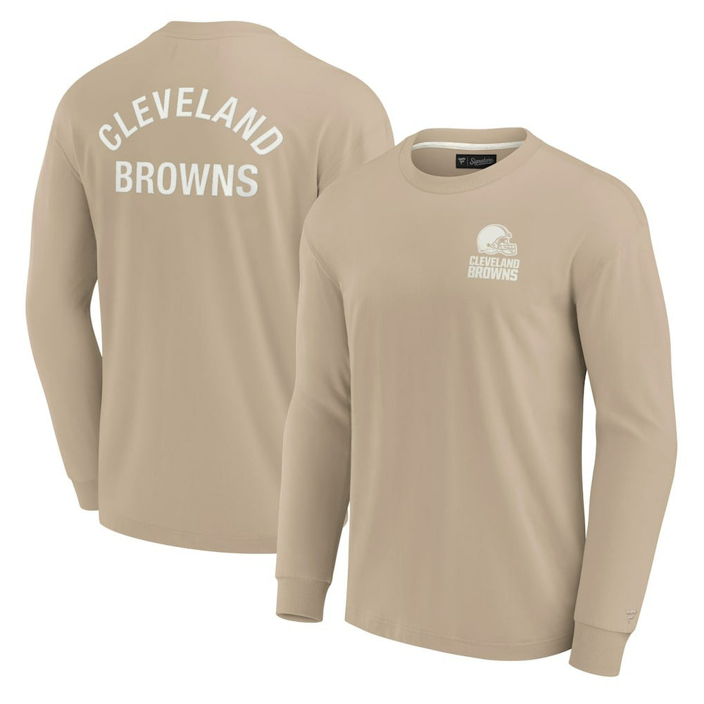 Cleveland Browns Unisex Elements Super Soft Long Sleeve T-Shirt Khaki - Fanatics