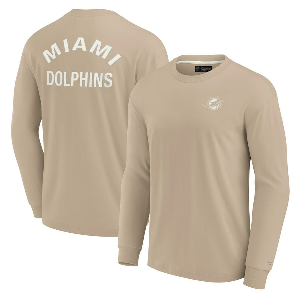 Miami Dolphins Unisex Elements Super Soft Long Sleeve T-Shirt Khaki - Fanatics