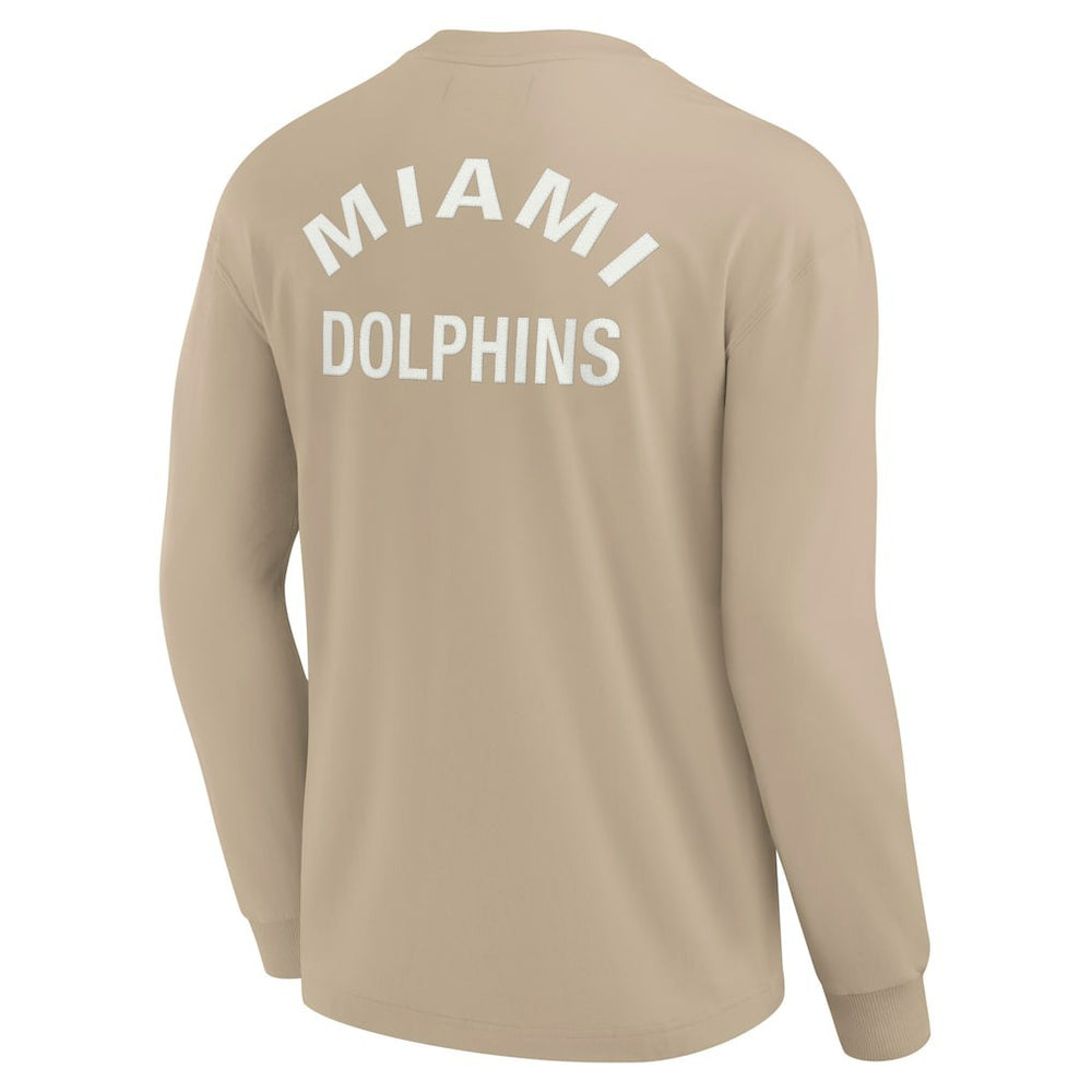Miami Dolphins Unisex Elements Super Soft Long Sleeve T-Shirt Khaki - Fanatics