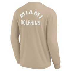 Miami Dolphins Unisex Elements Super Soft Long Sleeve T-Shirt Khaki - Fanatics