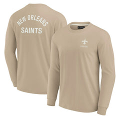 New Orleans Saints Unisex Elements Super Soft Long Sleeve T-Shirt Khaki - Fanatics