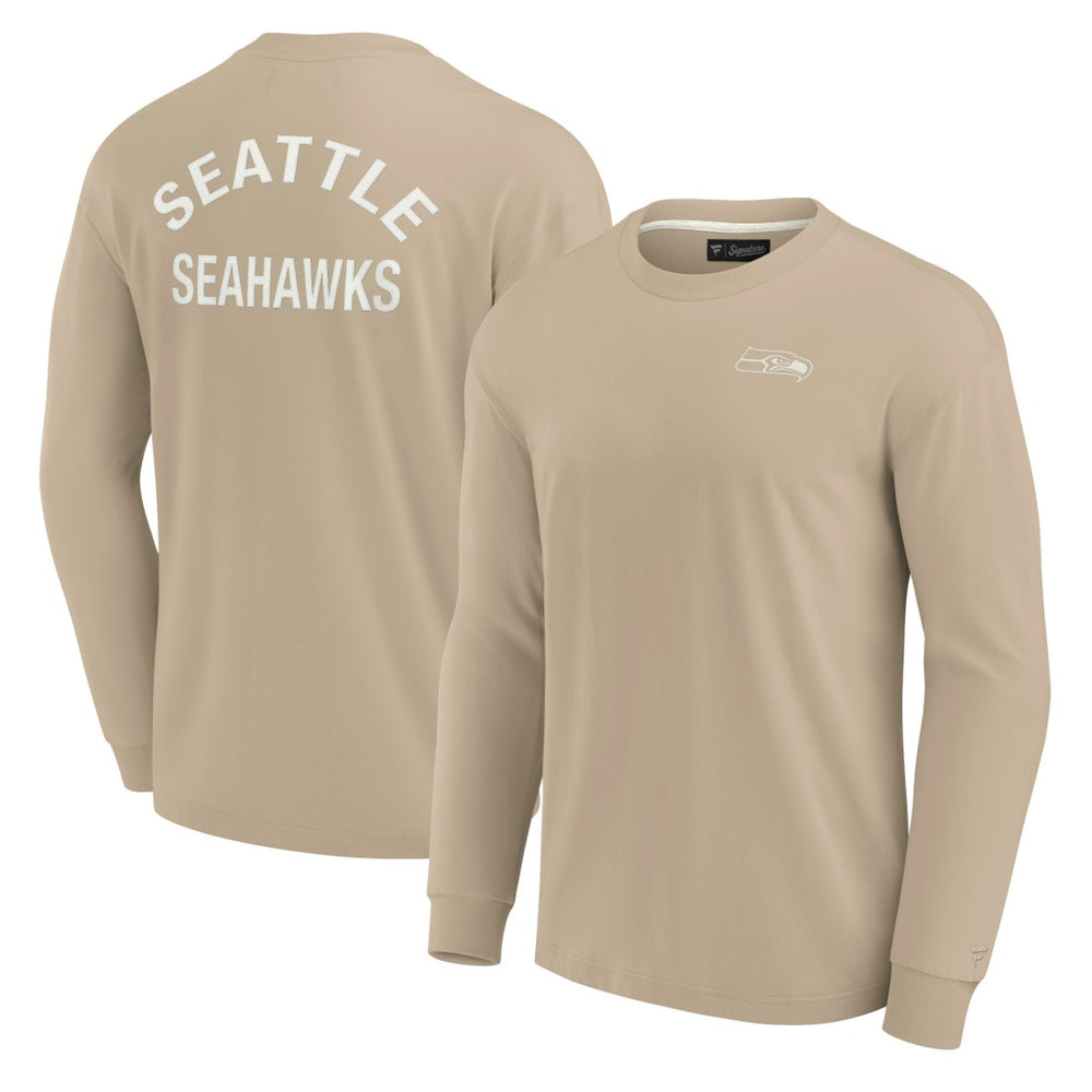 Seattle Seahawks Unisex Elements Super Soft Long Sleeve T-Shirt Khaki - Fanatics