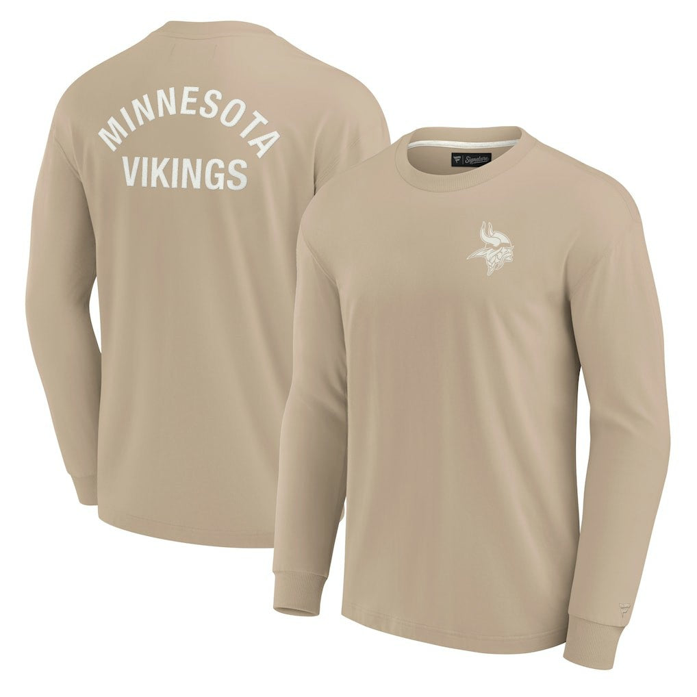 Minnesota Vikings Unisex Elements Super Soft Long Sleeve T-Shirt Khaki - Fanatics