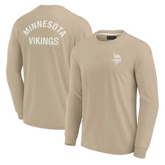 Minnesota Vikings Unisex Elements Super Soft Long Sleeve T-Shirt Khaki - Fanatics