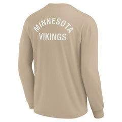 Minnesota Vikings Unisex Elements Super Soft Long Sleeve T-Shirt Khaki - Fanatics