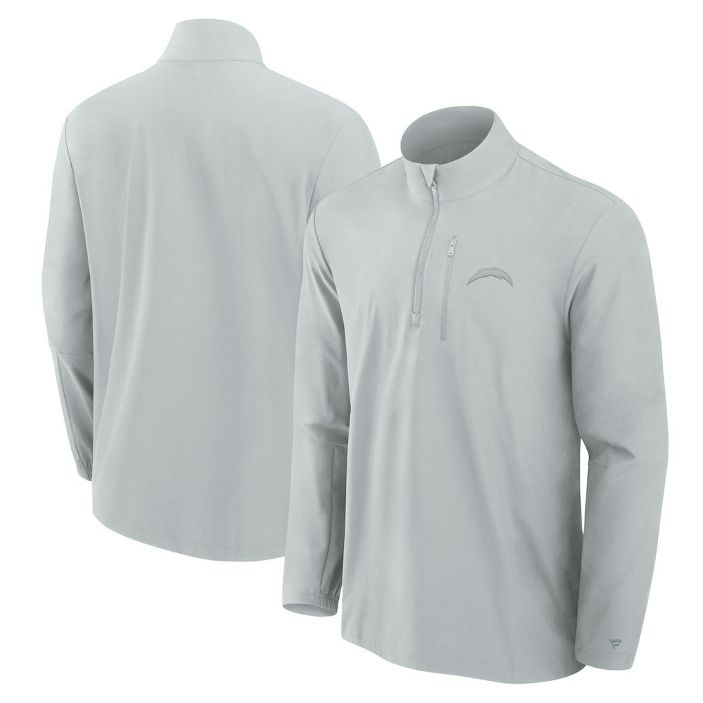 Los Angeles Chargers Front Office Micro Tonal Quarter-Zip Pullover Gray - Fanatics