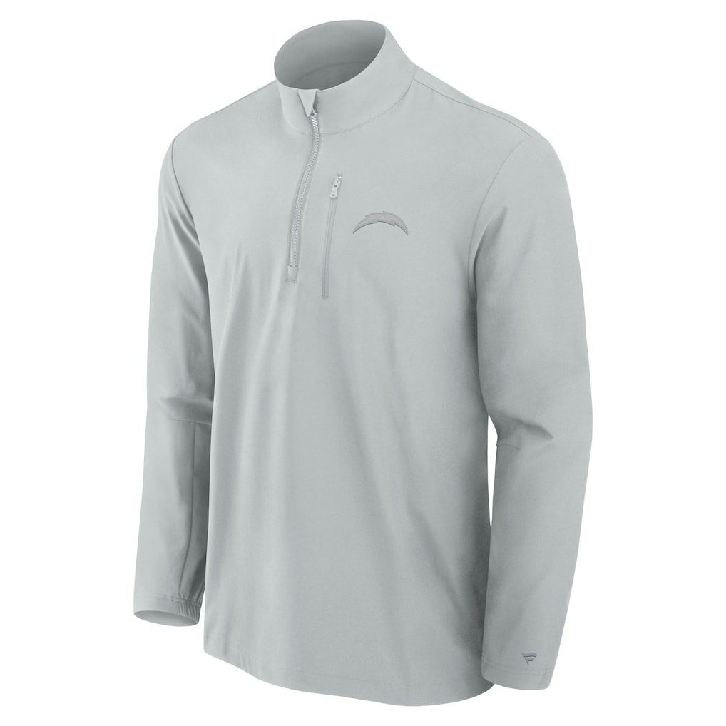 Los Angeles Chargers Front Office Micro Tonal Quarter-Zip Pullover Gray - Fanatics
