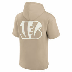 Cincinnati Bengals Unisex Elements Super Soft Fleece Short Sleeve Pullover Hoodie Khaki - Fanatics