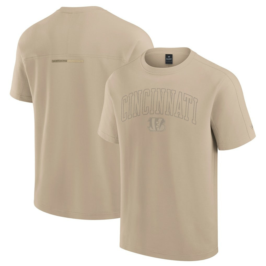 Cincinnati Bengals Unisex Elements Heavyweight Tri-Blend T-Shirt Khaki - Fanatics