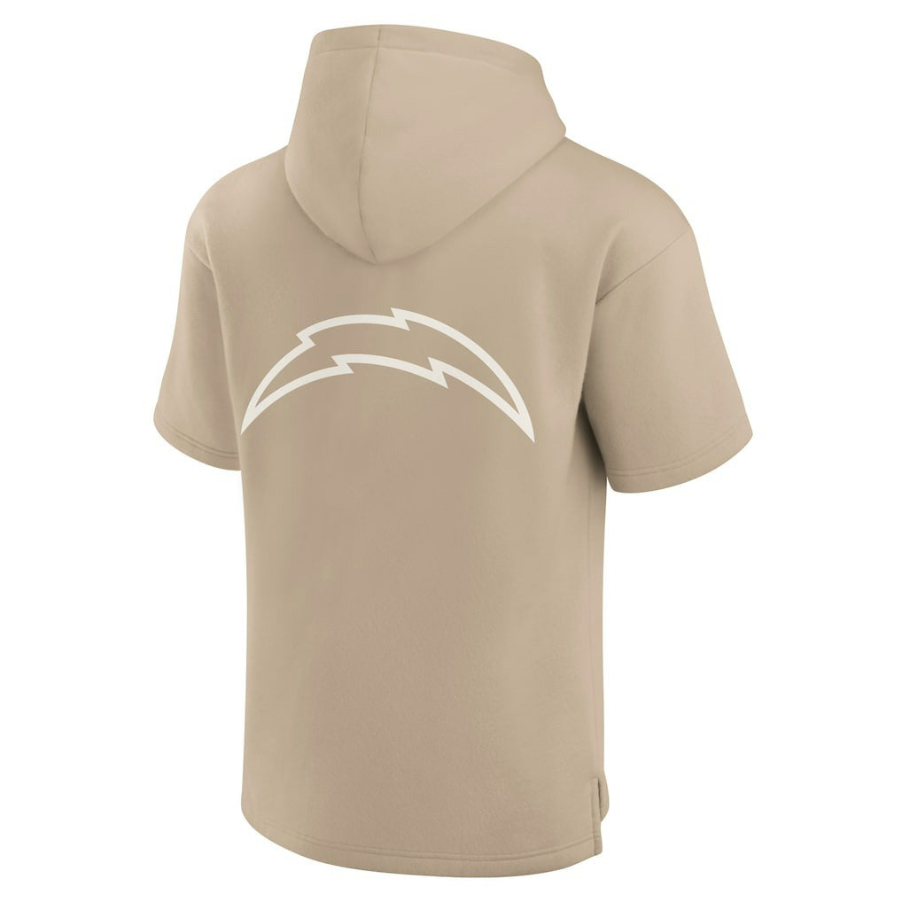 Los Angeles Chargers Unisex Elements Super Soft Fleece Short Sleeve Pullover Hoodie Khaki - Fanatics