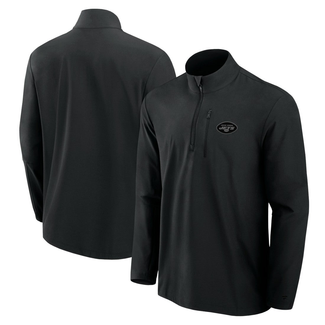New York Jets Front Office Micro Tonal Quarter-Zip Pullover Black - Fanatics