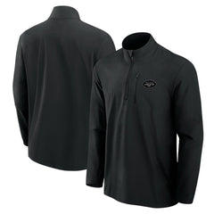 New York Jets Front Office Micro Tonal Quarter-Zip Pullover Black - Fanatics