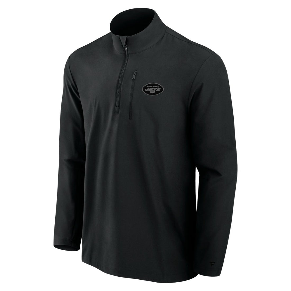 New York Jets Front Office Micro Tonal Quarter-Zip Pullover Black - Fanatics