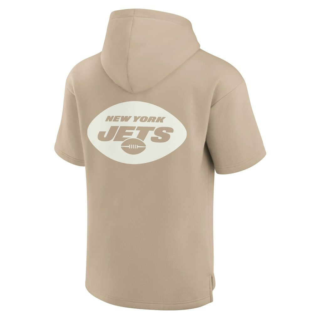 New York Jets Unisex Elements Super Soft Fleece Short Sleeve Pullover Hoodie Khaki - Fanatics