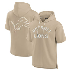 Detroit Lions Unisex Elements Super Soft Fleece Short Sleeve Pullover Hoodie Khaki - Fanatics