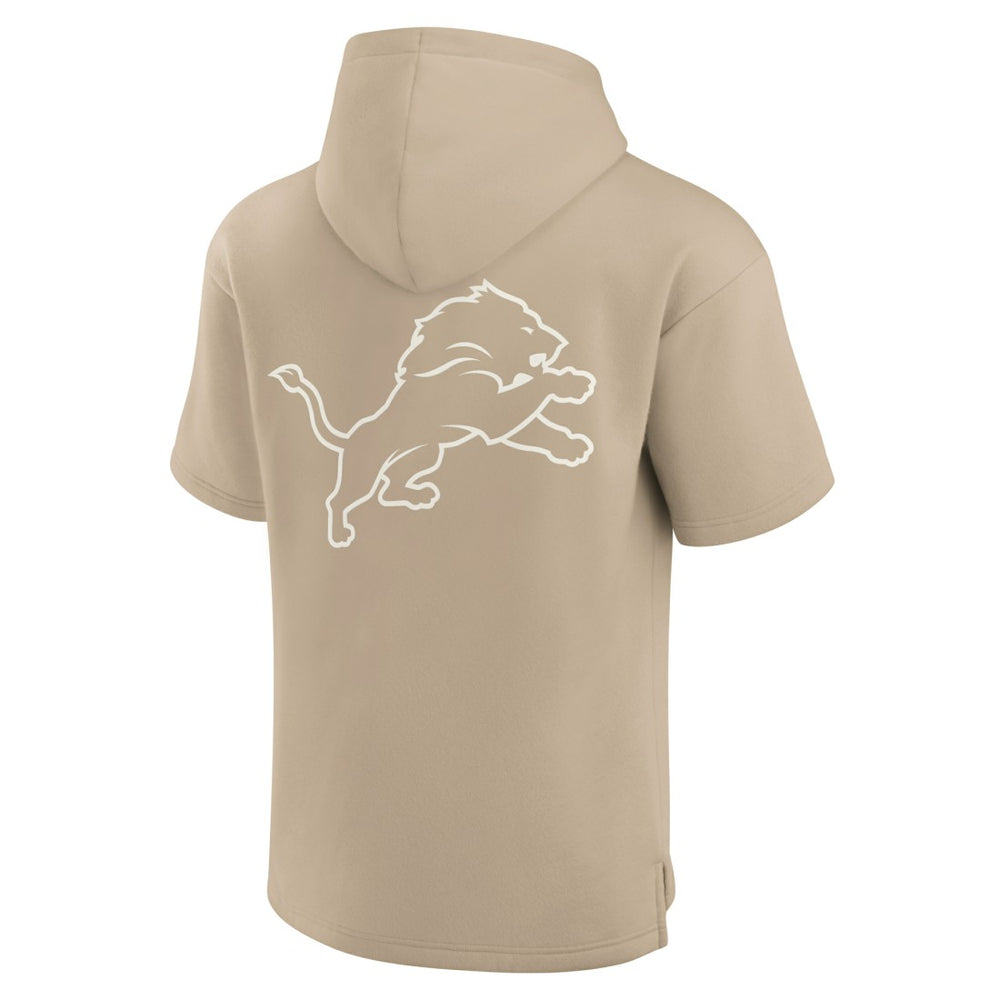 Detroit Lions Unisex Elements Super Soft Fleece Short Sleeve Pullover Hoodie Khaki - Fanatics