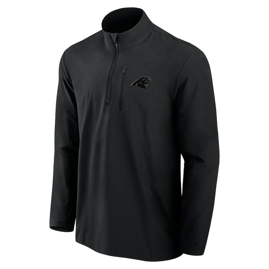 Carolina Panthers Front Office Micro Tonal Quarter-Zip Pullover Black - Fanatics
