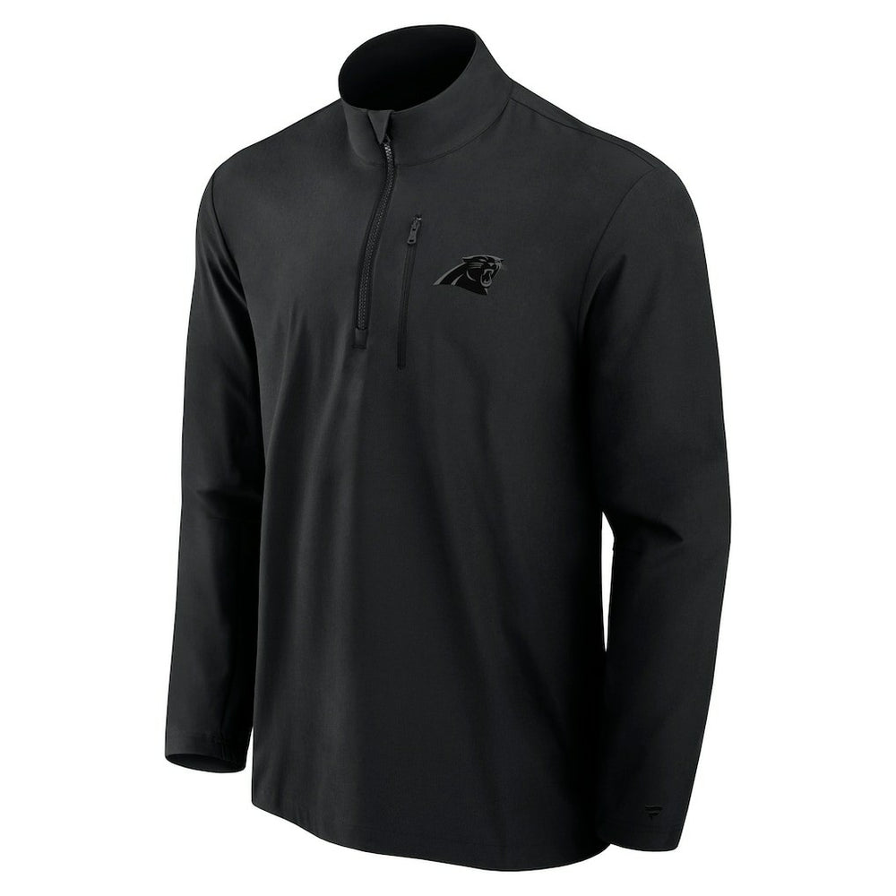 Carolina Panthers Front Office Micro Tonal Quarter-Zip Pullover Black - Fanatics