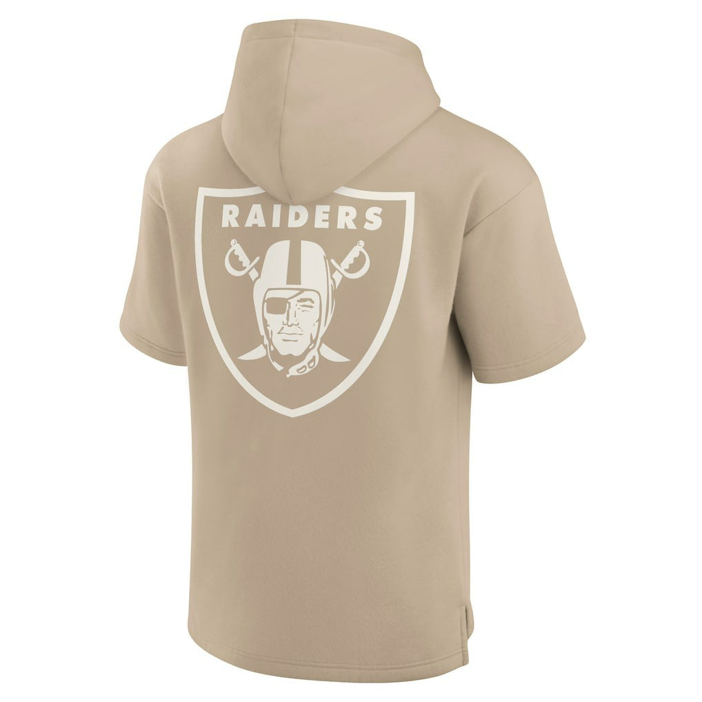 Las Vegas Raiders Unisex Elements Super Soft Fleece Short Sleeve Pullover Hoodie Khaki - Fanatics