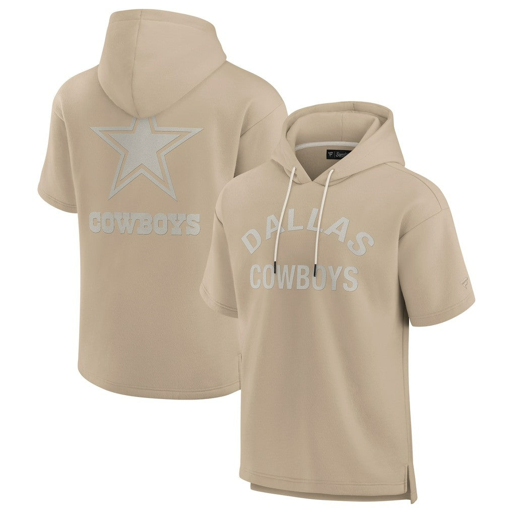 Dallas Cowboys Unisex Elements Super Soft Fleece Short Sleeve Pullover Hoodie Khaki - Fanatics