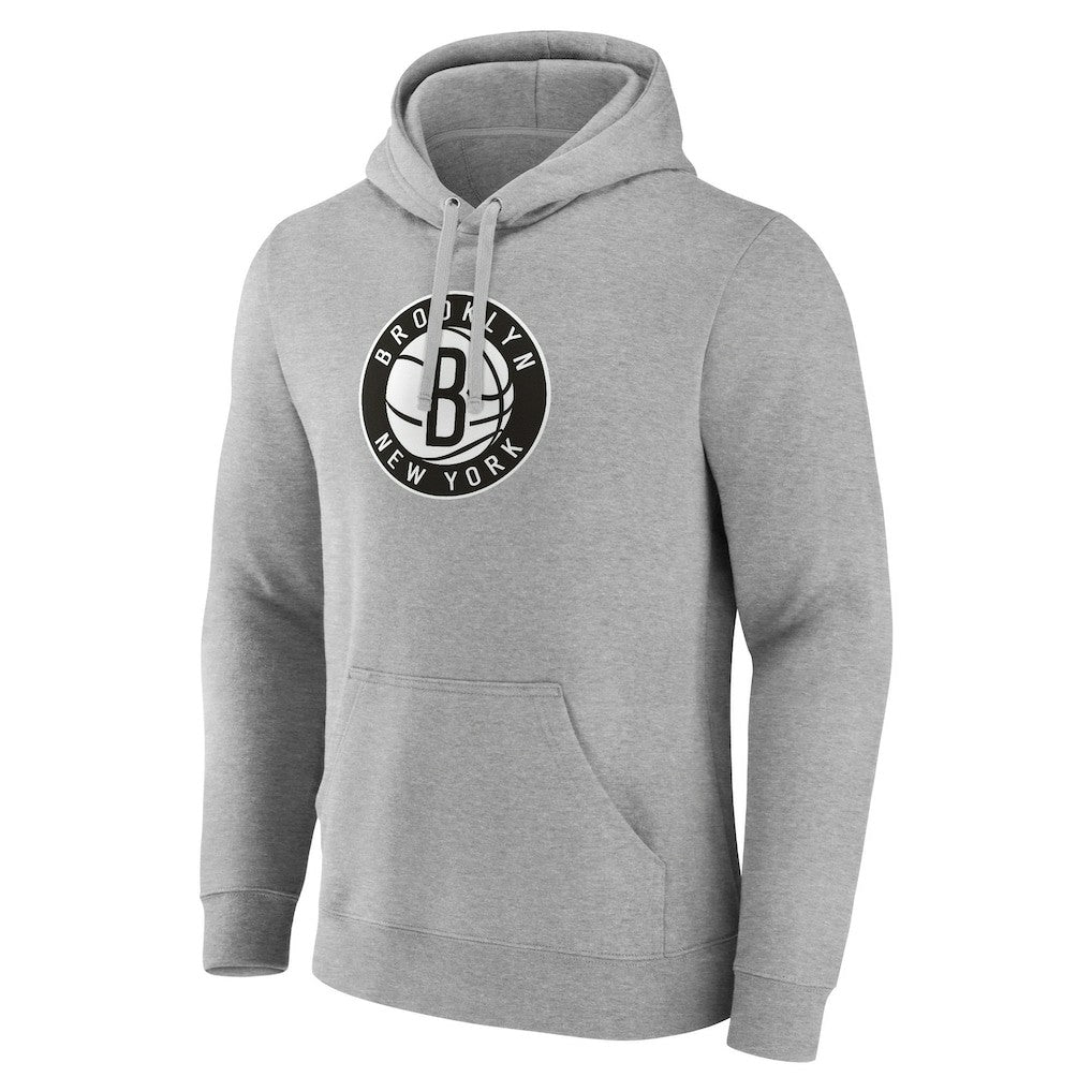 Fanatics - Brooklyn Nets Primary Logo Pullover Hoodie - Heather Gray