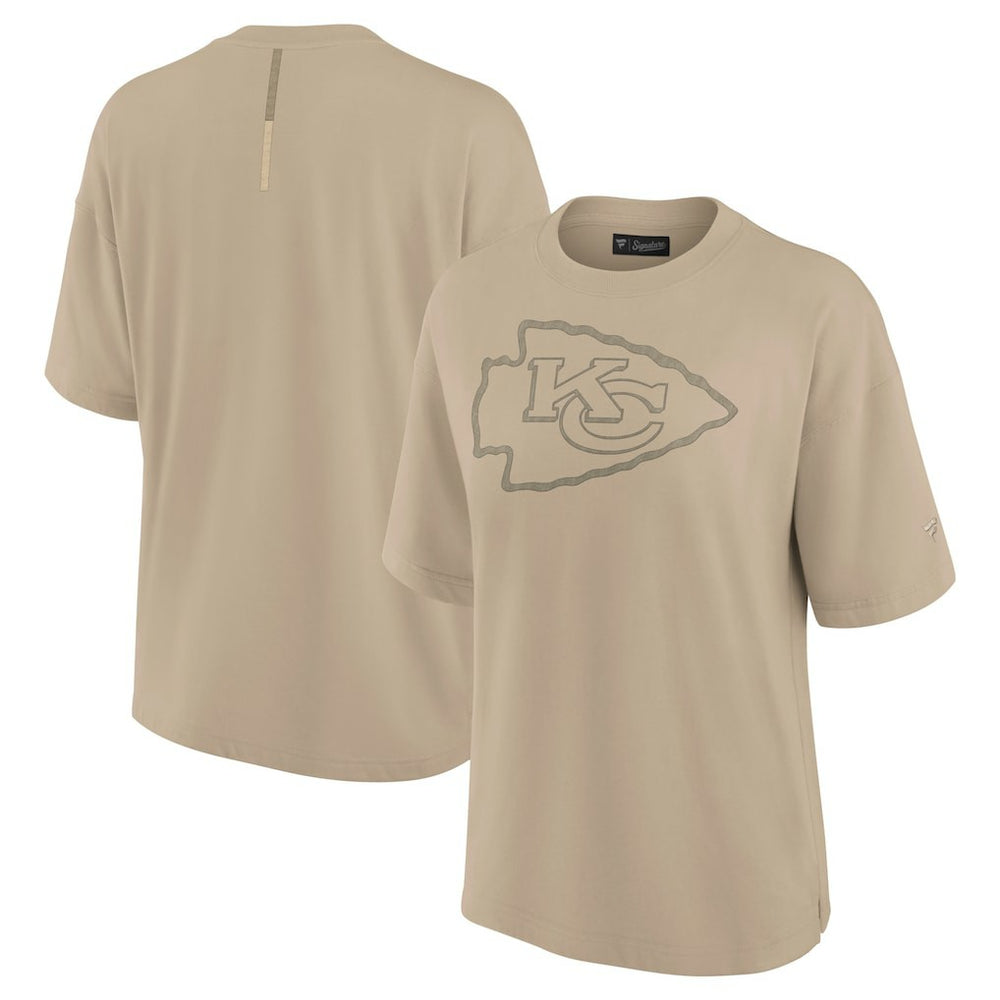 Kansas City Chiefs Women's Oversized Elements T-Shirt Khaki - Fanatics