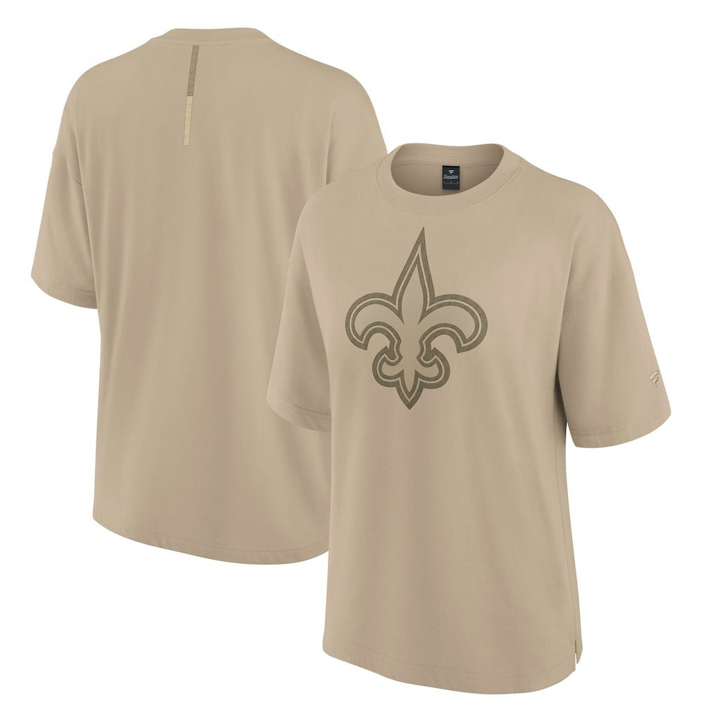 New Orleans Saints Women's Oversized Elements T-Shirt Khaki - Fanatics