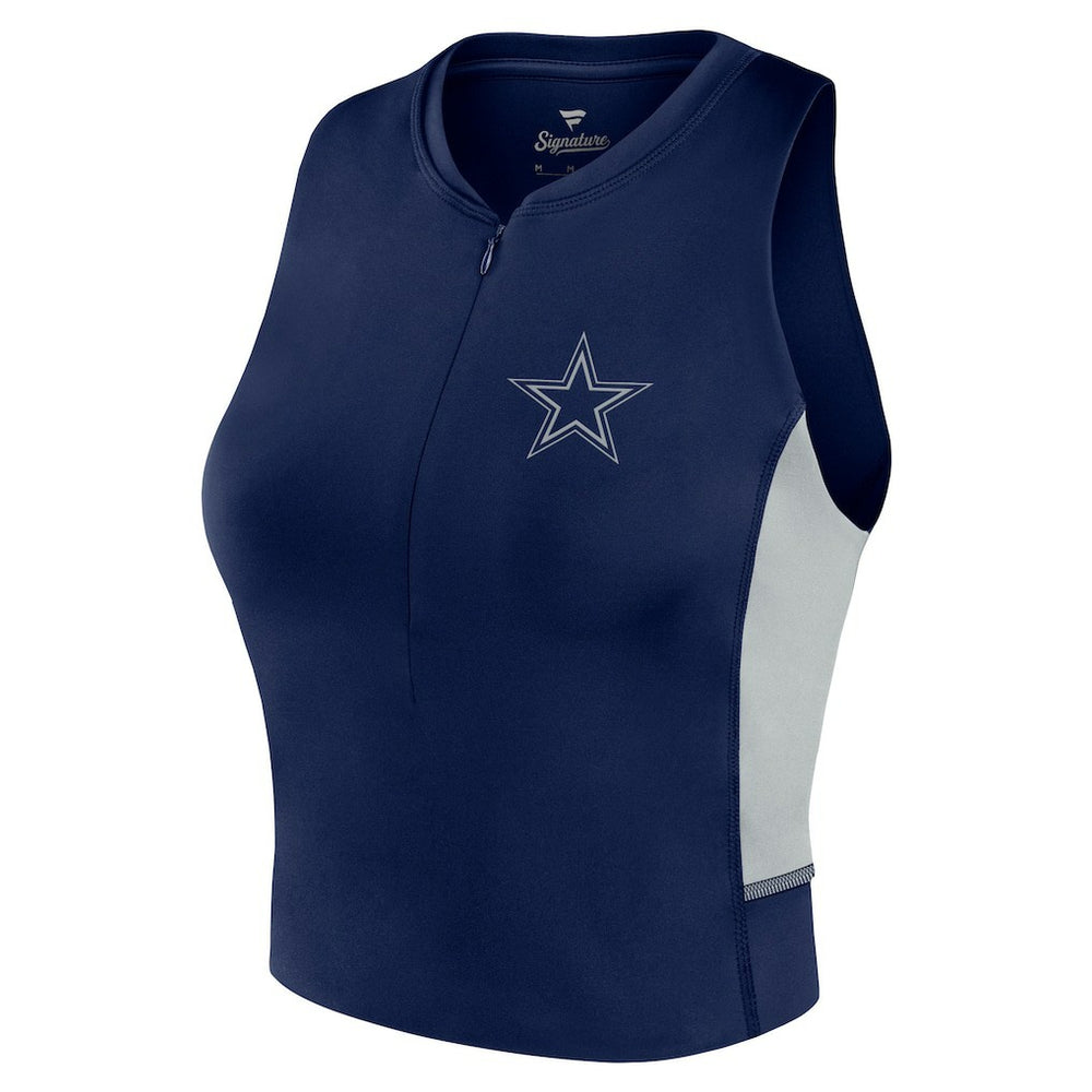 Dallas Cowboys Women's Studio Fitted Gym Tank Top Navy - Fanatics
