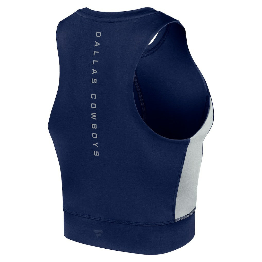 Dallas Cowboys Women's Studio Fitted Gym Tank Top Navy - Fanatics