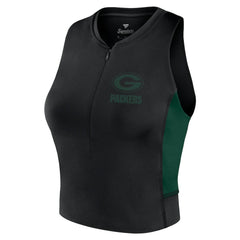 Green Bay Packers Women's Studio Fitted Gym Tank Top Black - Fanatics