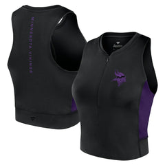 Minnesota Vikings Women's Studio Fitted Gym Tank Top Black - Fanatics
