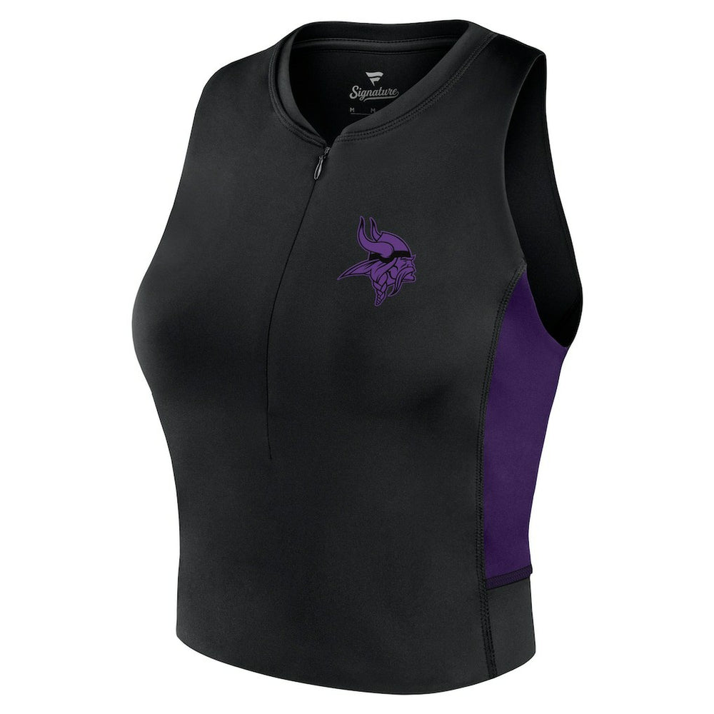 Minnesota Vikings Women's Studio Fitted Gym Tank Top Black - Fanatics