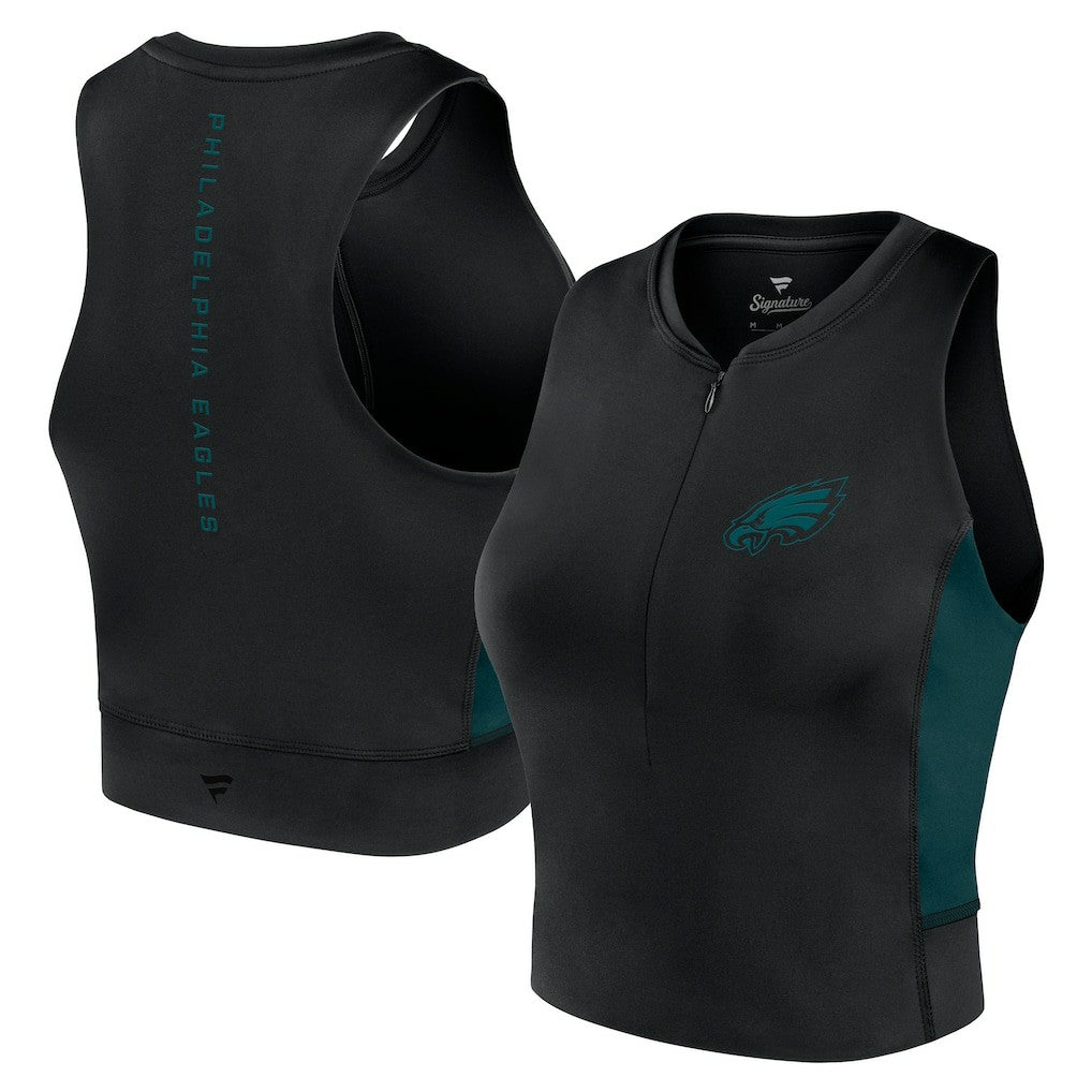 Philadelphia Eagles Women's Studio Fitted Gym Tank Top Black - Fanatics