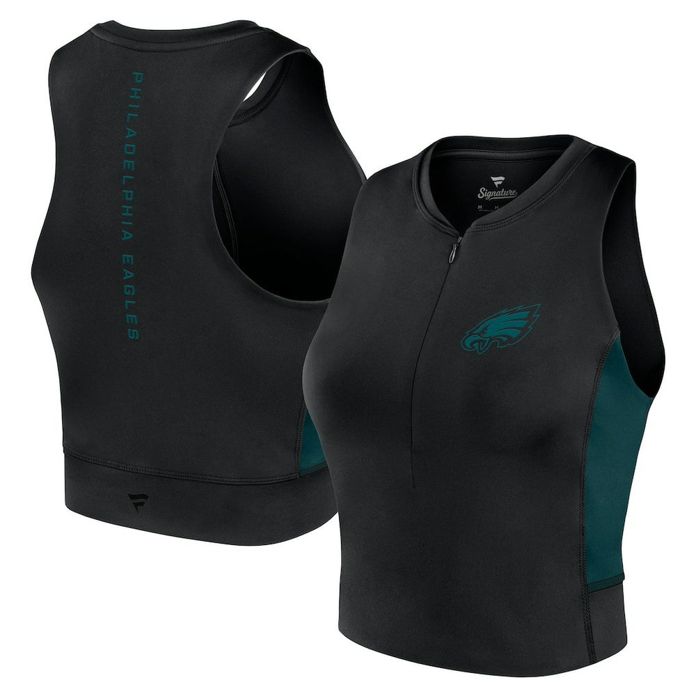Philadelphia Eagles Women's Studio Fitted Gym Tank Top Black - Fanatics