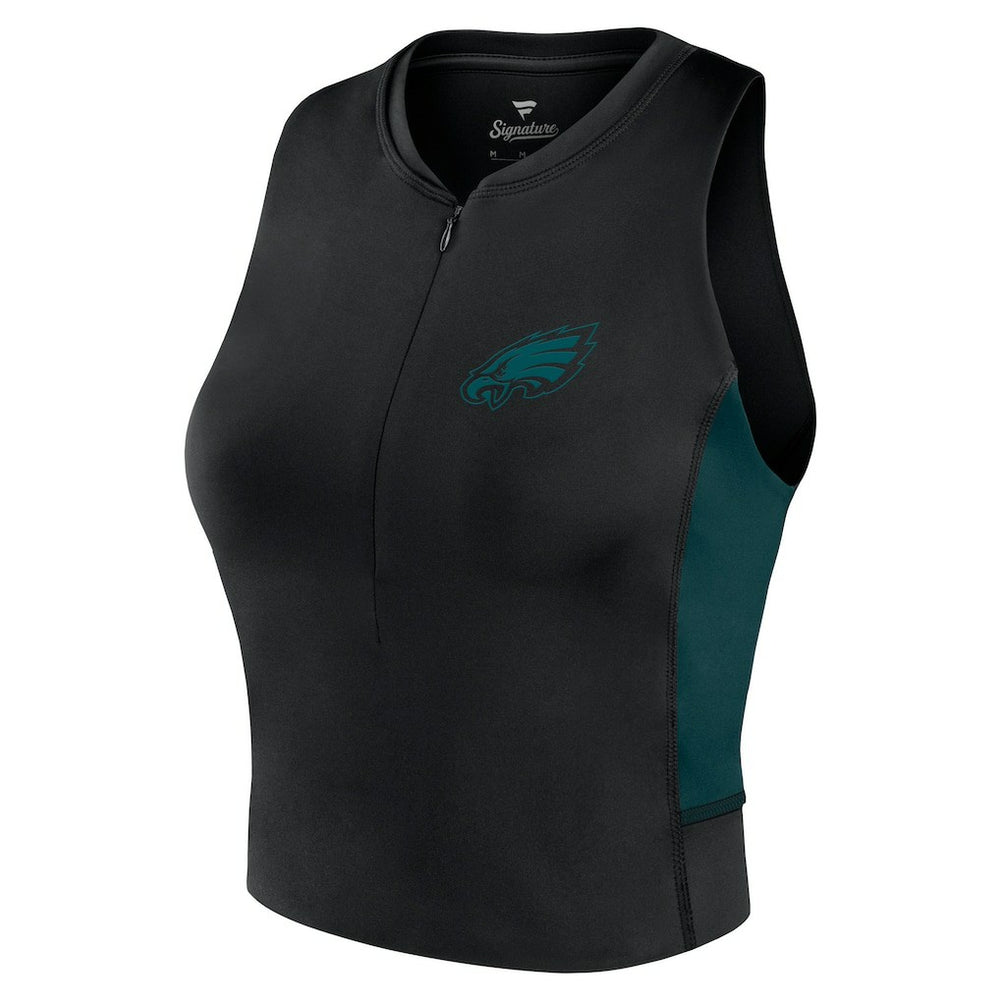 Philadelphia Eagles Women's Studio Fitted Gym Tank Top Black - Fanatics