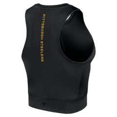 Pittsburgh Steelers Women's Studio Fitted Gym Tank Top Black - Fanatics