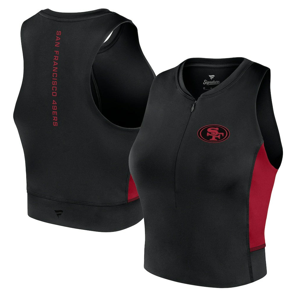 San Francisco 49ers Women's Studio Fitted Gym Tank Top Black - Fanatics
